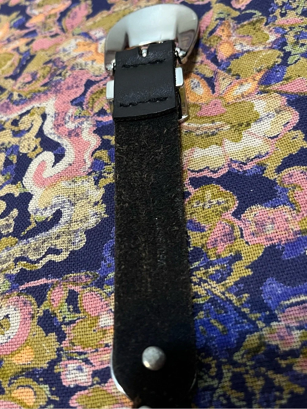 Black Leather Western Studded Concho Belt Silver Buckle Boho Y2K Size Adjustable